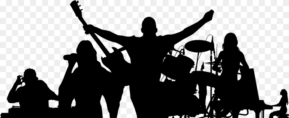 Transparent Cheering Crowd Clipart Live Band Silhouette, Concert, Person, Adult, Man Free Png Download