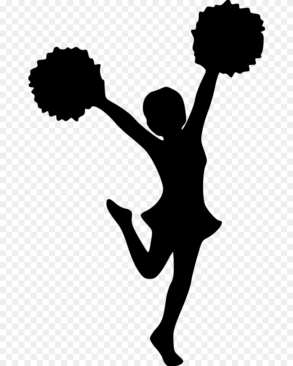Transparent Cheerleader Silhouette, Gray Png