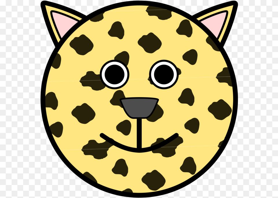 Transparent Cheetah Face Cat Faces Clipart Black And White, Head, Person, Food, Sweets Png