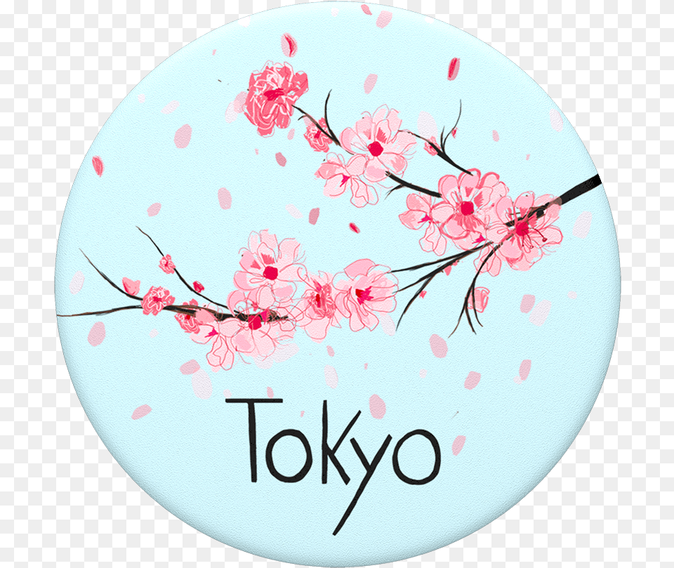 Cherry Blossom Branch Tokyo Popsocket, Flower, Plant, Plate, Cherry Blossom Free Transparent Png