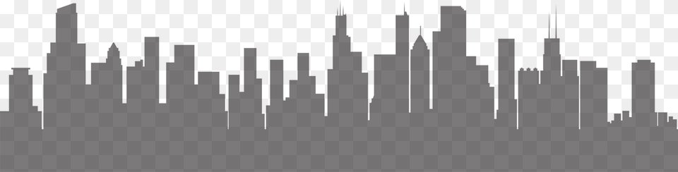 Transparent Chicago Skyline Silhouette, Gray Png Image