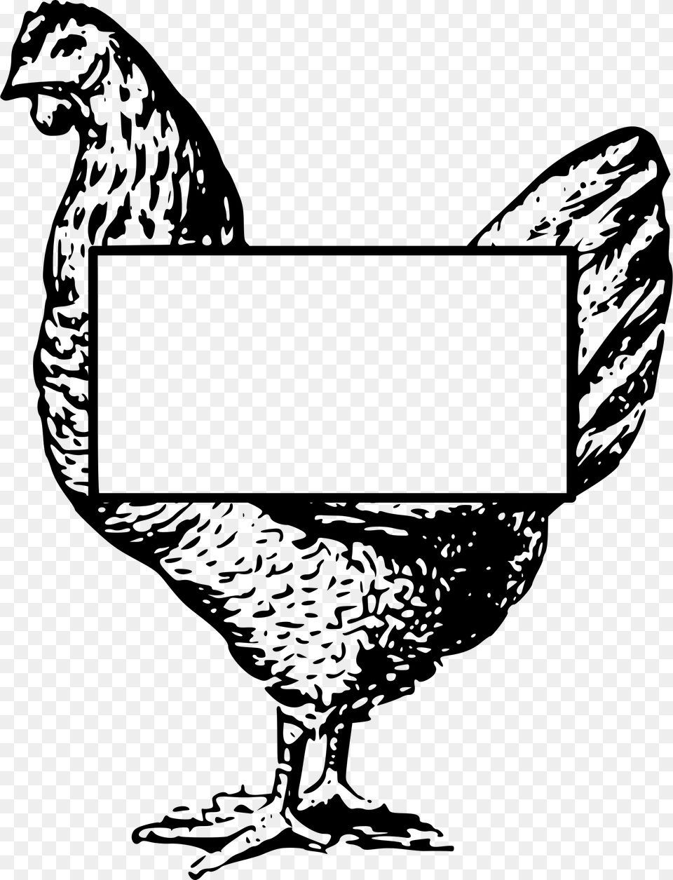 Transparent Chicken Clipart Chicken Frame Border Black And White, Gray Png Image