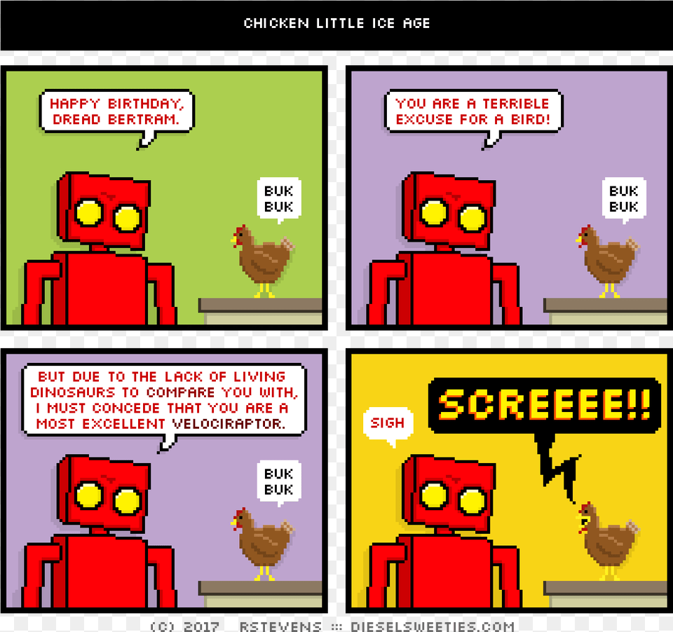 Transparent Chicken Little Happy Birthday Robot Comic, Book, Comics, Publication, Animal Png Image