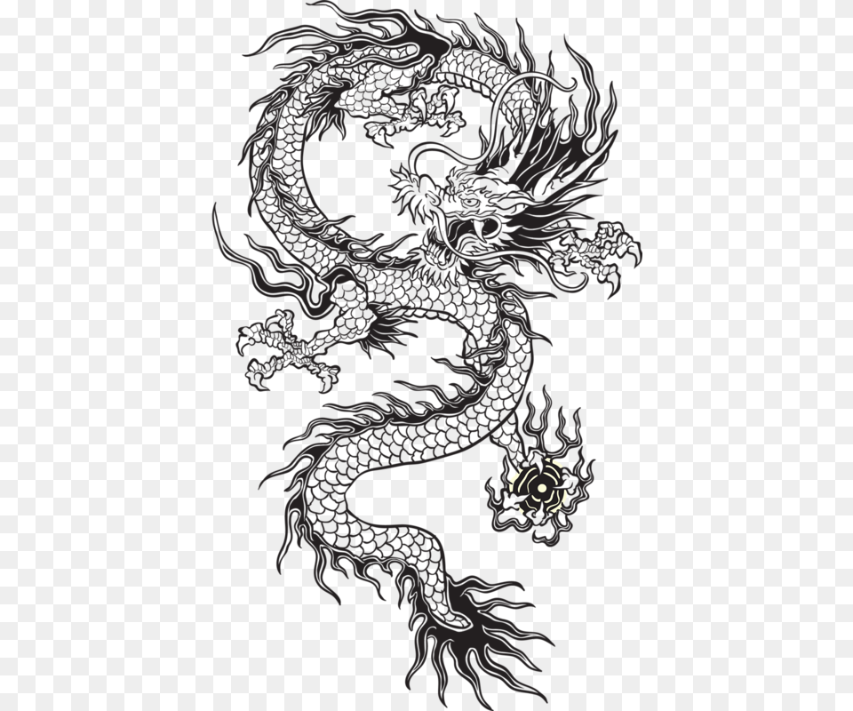 Transparent Chinese Dragon Tumblr Black And White Chinese Dragon Tattoo Transparent, Baby, Person Free Png Download