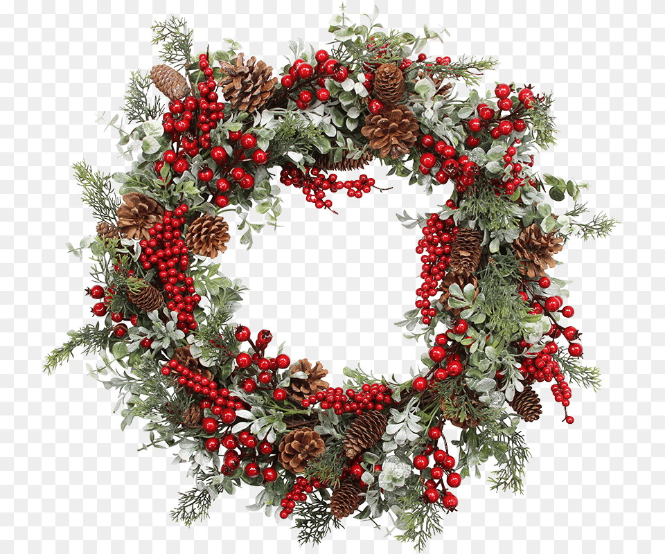 Transparent Christmas Berries Wreaths For Christmas, Plant, Wreath Png Image