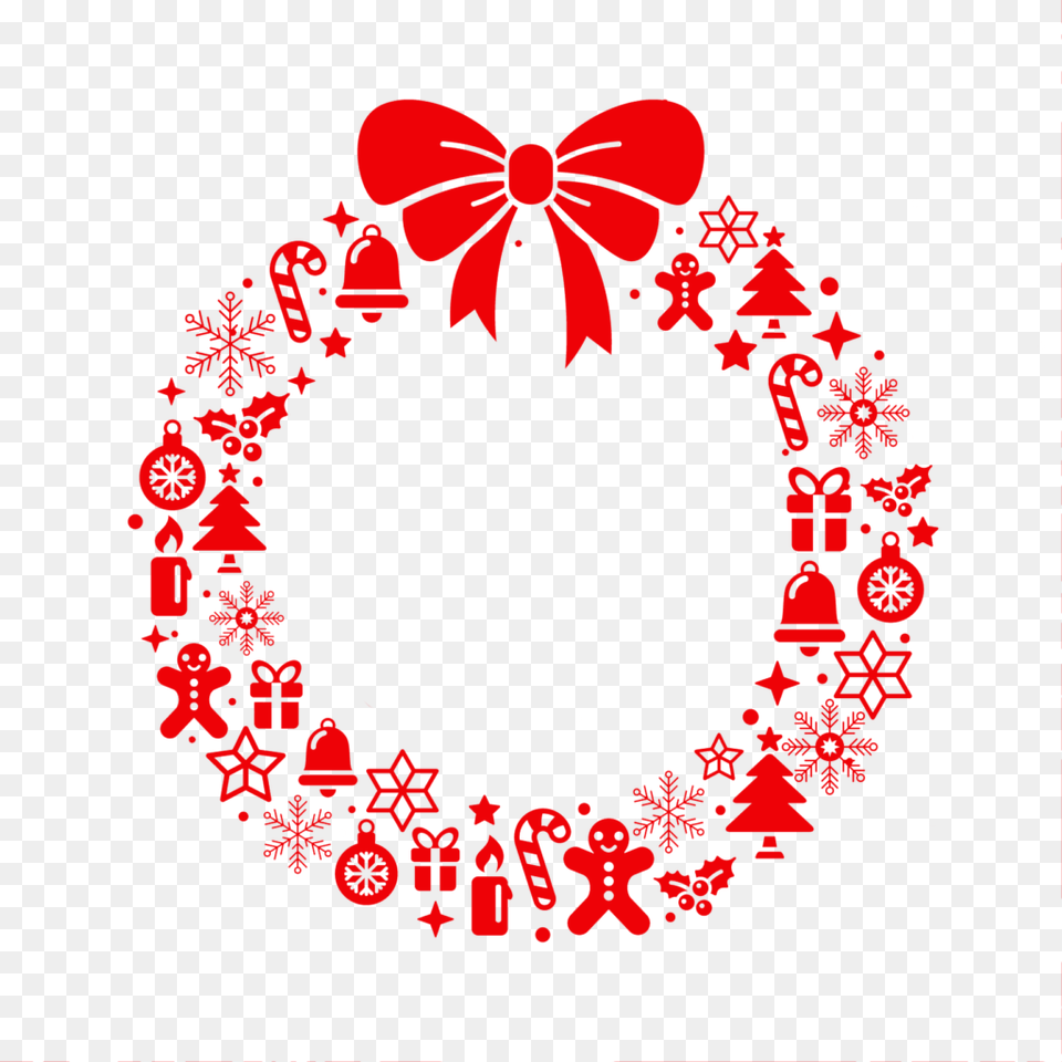 Transparent Christmas Elements Christmas Wreath Svg For Cricut, Art, Floral Design, Graphics, Pattern Free Png