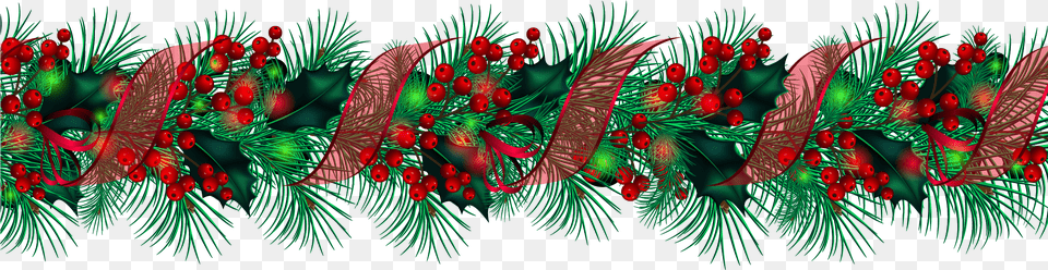 Christmas Garland Border Background Christmas Garland, Accessories, Fractal, Ornament, Pattern Free Transparent Png