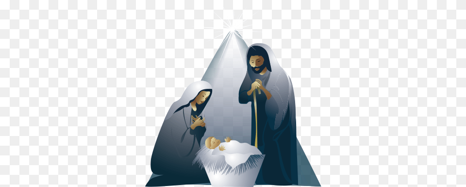 Transparent Christmas Manger Christmas Quotes With Nativity Scene, Fashion, Clothing, Hood, Adult Png Image