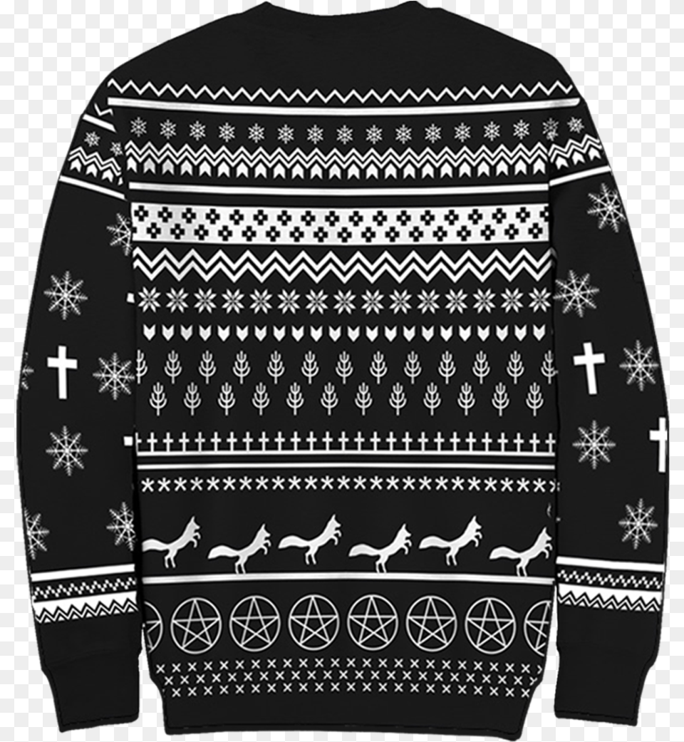 Transparent Christmas Sweater Black And White Ugly Christmas Sweater, Clothing, Knitwear, Sweatshirt, Animal Png