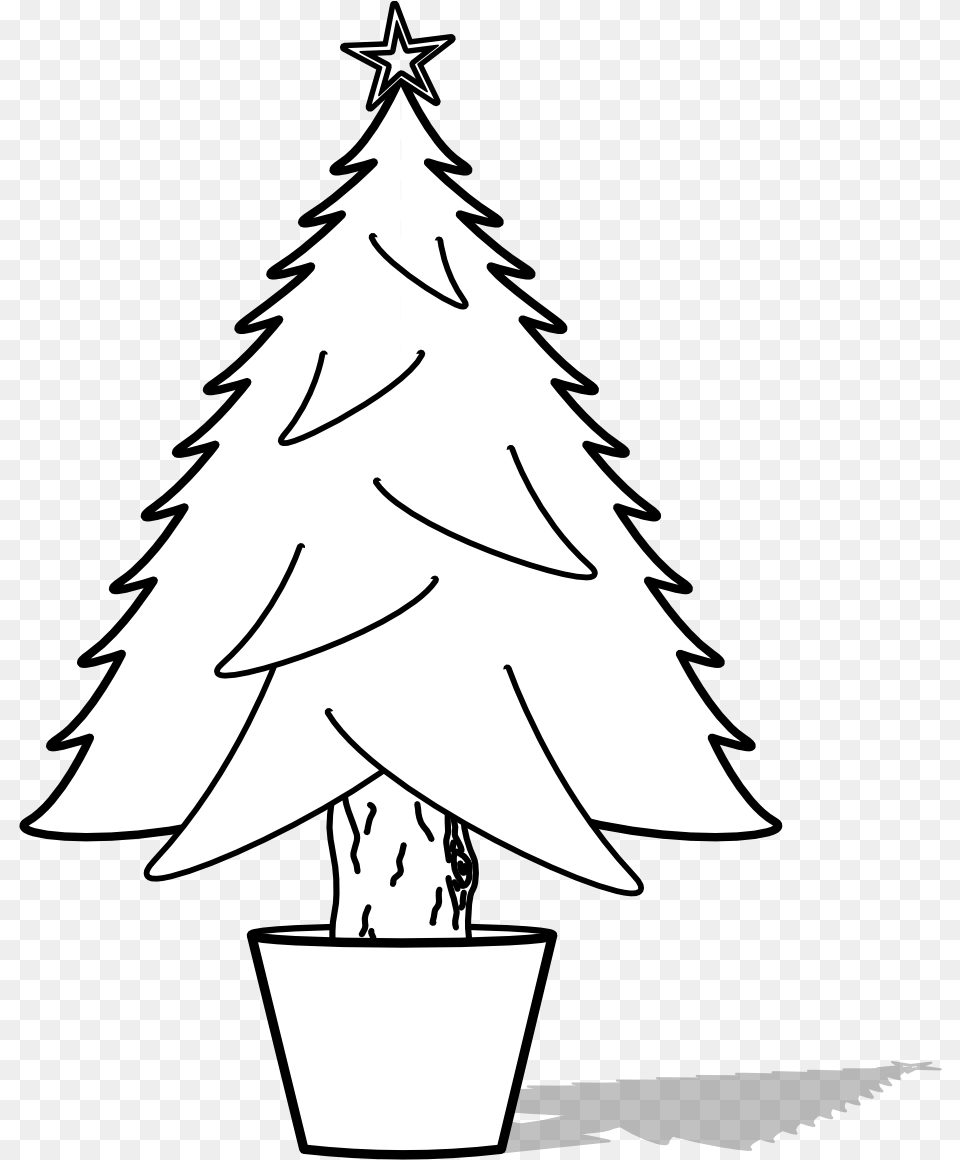 Christmas Tree Clip Art Black And White Christmas Tree, Stencil, Adult, Wedding, Person Free Transparent Png