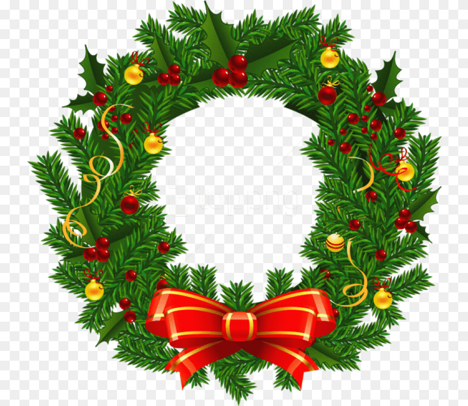 Transparent Christmas Wreath Christmas Wreath Clipart, Green, Plant, Pattern Free Png