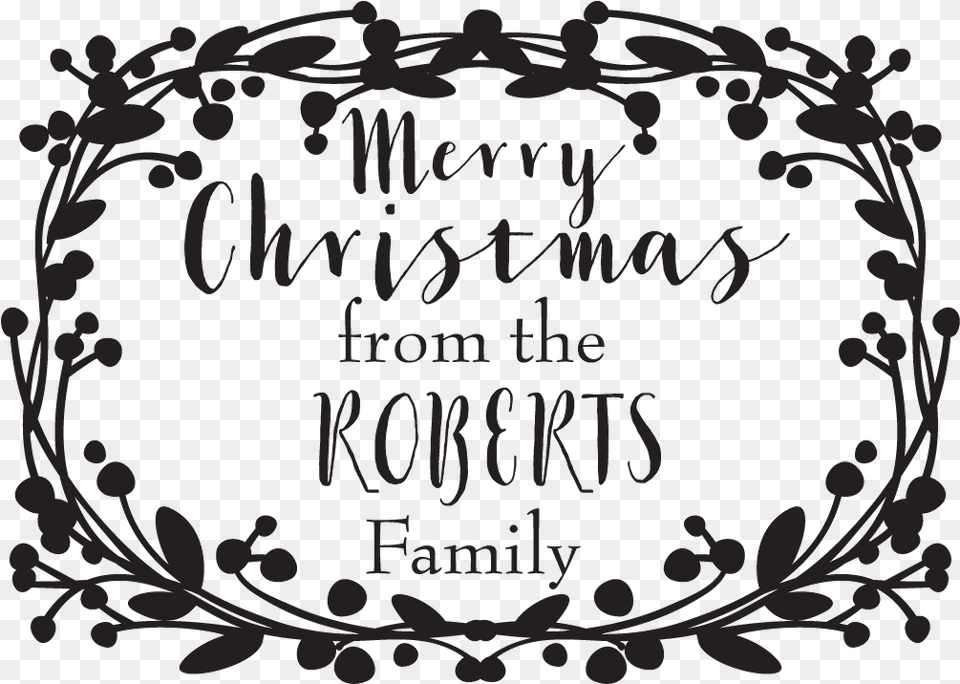 Transparent Christmas Wreath Merry Christmas From The Roberts Family, Chandelier, Lamp, Pattern, Art Png Image