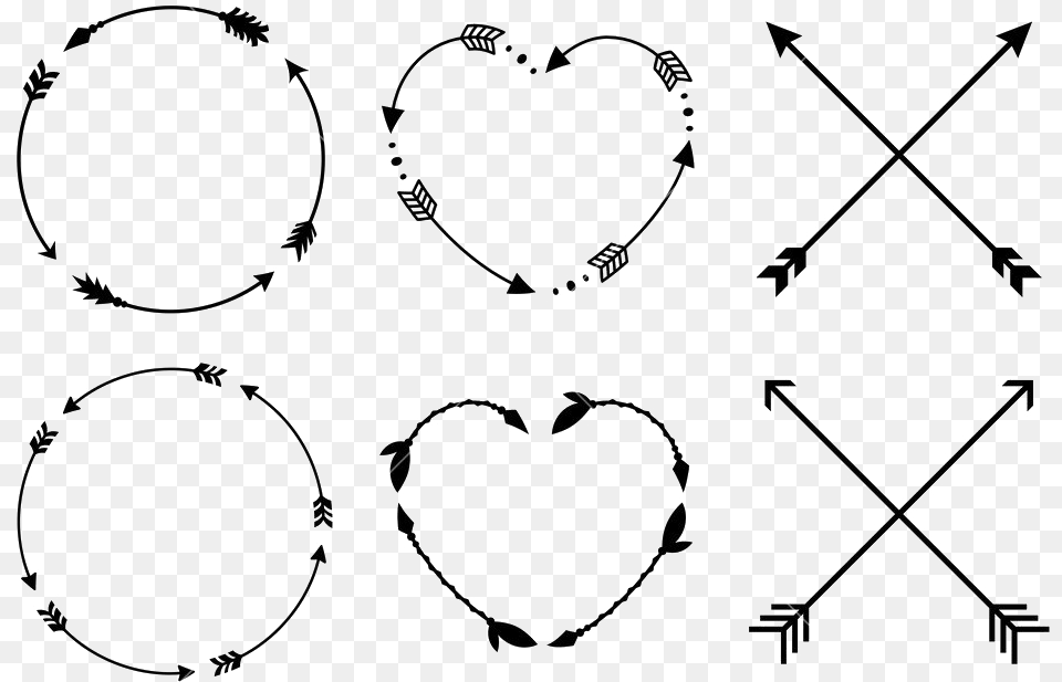 Transparent Circle Arrow, Heart, Stencil, Accessories, Jewelry Png Image