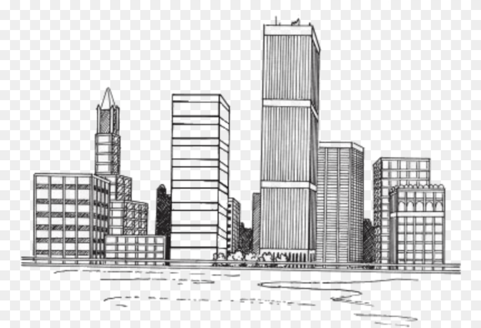 City Background City Drawing Architecture, Building, Office Building, Urban Free Transparent Png
