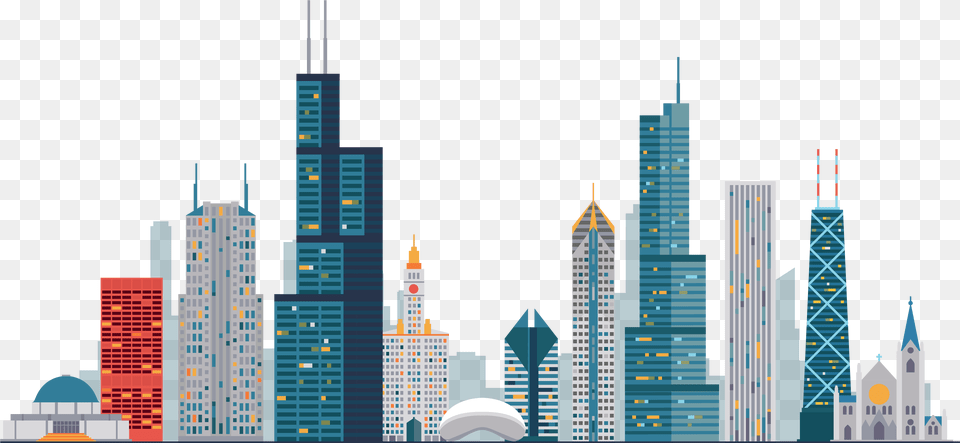 Transparent City Buildings Clipart City Building Vector, Architecture, High Rise, Metropolis, Skyscraper Free Png