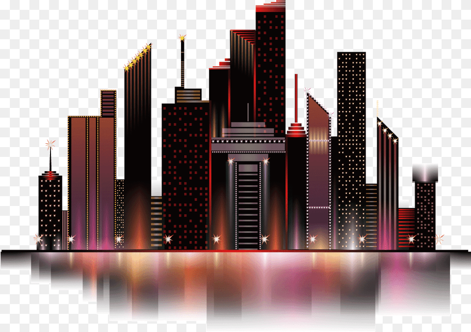 Transparent City Silhouette Silhouette Building Background, Architecture, Metropolis, High Rise, Urban Free Png Download