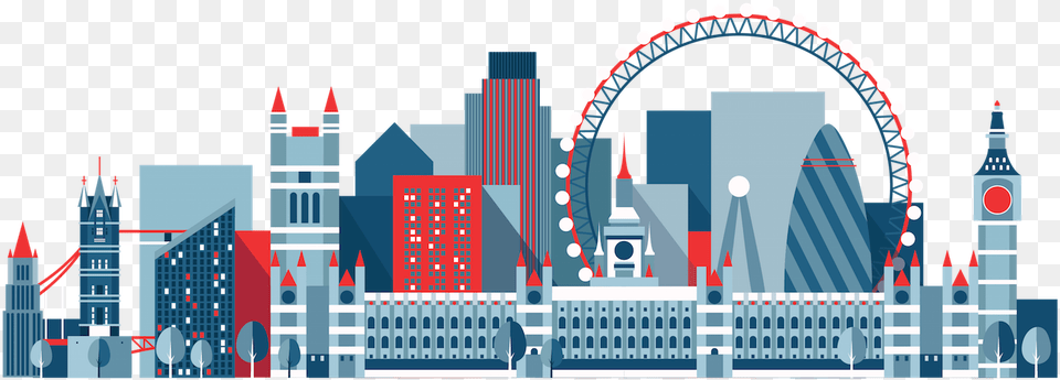 Transparent City Vector England Vector, Urban, Amusement Park, Architecture, Building Free Png Download