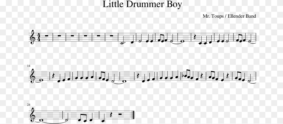 Clarinet Clipart Little Drummer Boy Clarinet Sheet Music, Gray Free Transparent Png