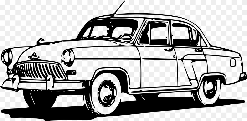 Transparent Classic Car Clipart Black And White Old Car Clipart Black And White, Gray Free Png Download