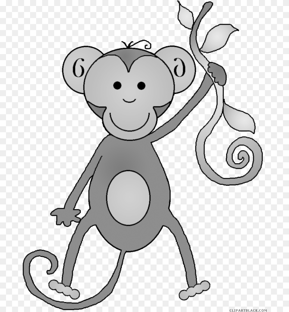 Transparent Clipart Black And White Animals Monkey Clipart Image Black And White, Animal, Mammal, Wildlife, Bear Png