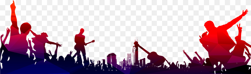 Transparent Clipart City Music Concert Background Singer, Person, Crowd, Dancing, Leisure Activities Free Png