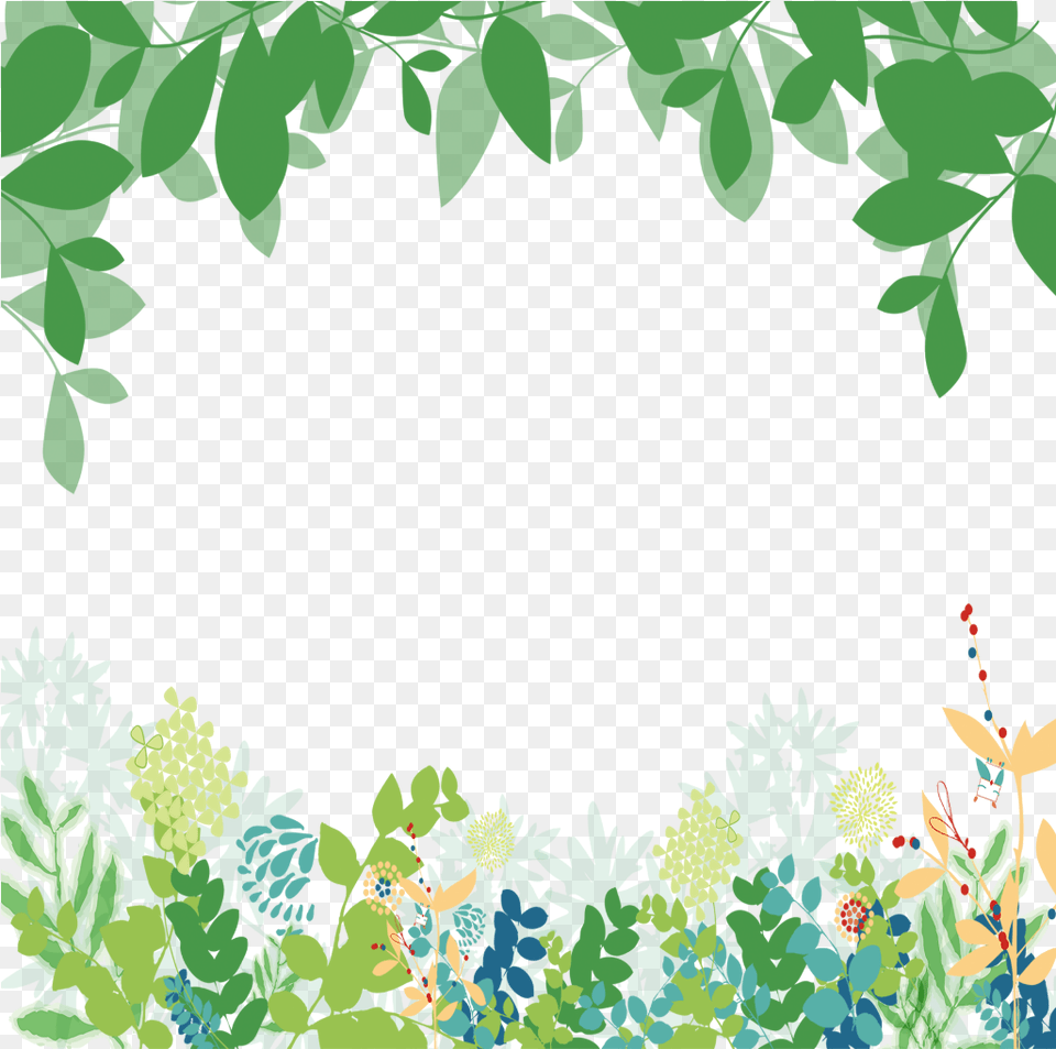 Transparent Clipart Green Leaves Border Green Floral Border, Art, Plant, Pattern, Outdoors Free Png