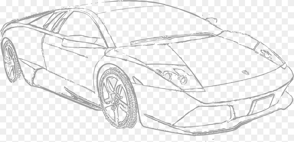Transparent Clipart Lamborghini Lamborghini Huracan Line Drawing, Art, Car, Machine, Transportation Free Png Download