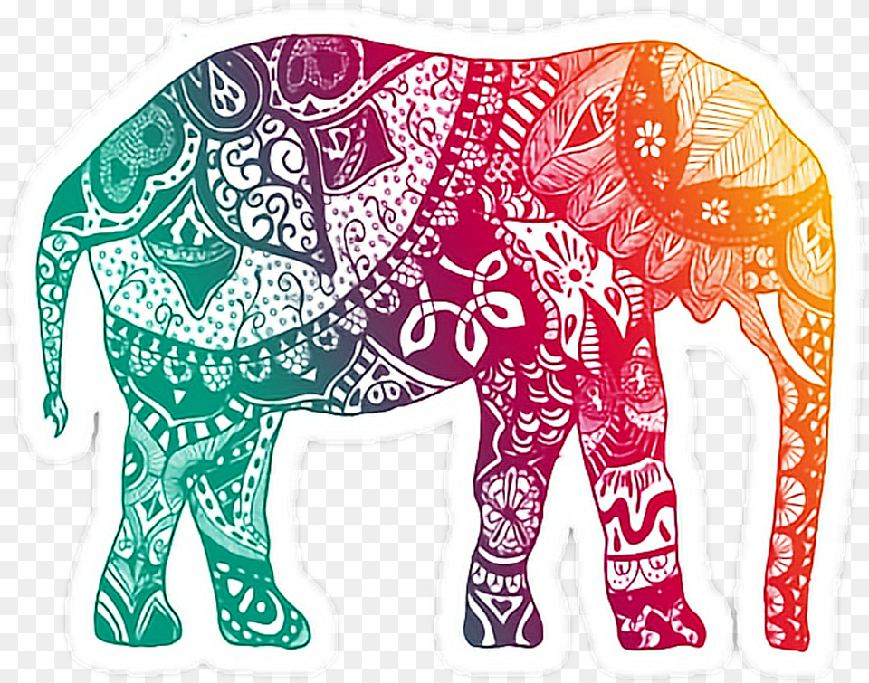Clipart Lphant Mandala Elephant Sticker Pink, Animal, Mammal, Wildlife, Art Free Transparent Png