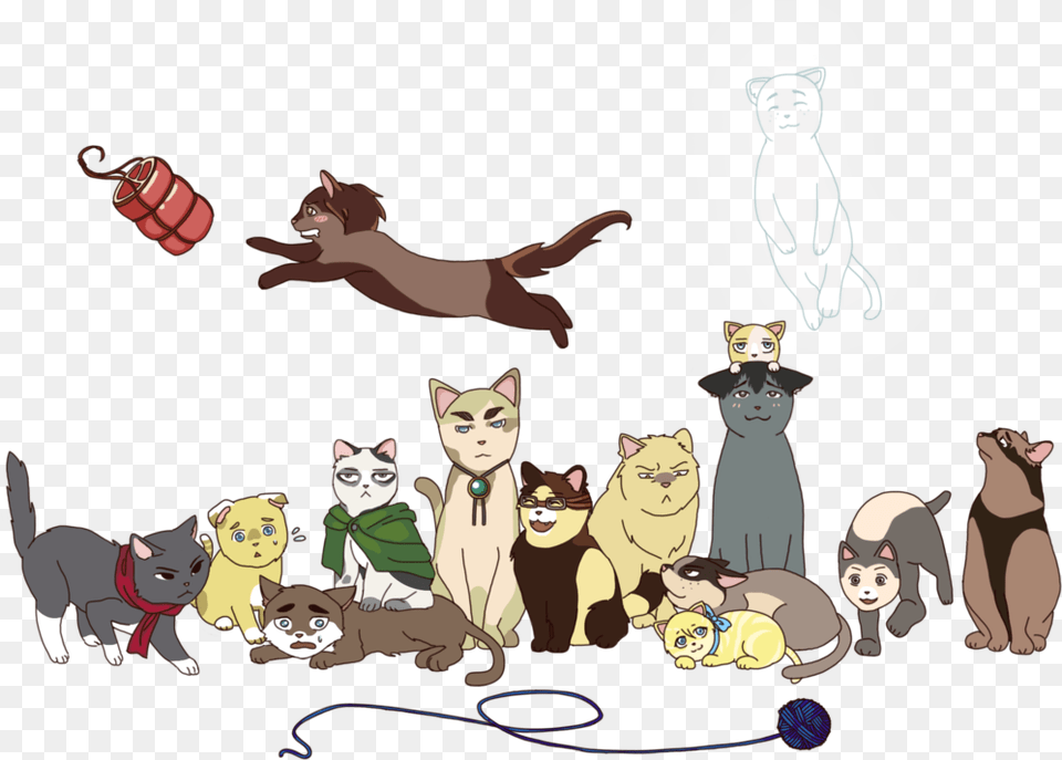Transparent Clipart Of Cats Attack On Titan Cat, Person, Baby, Head, Face Png Image