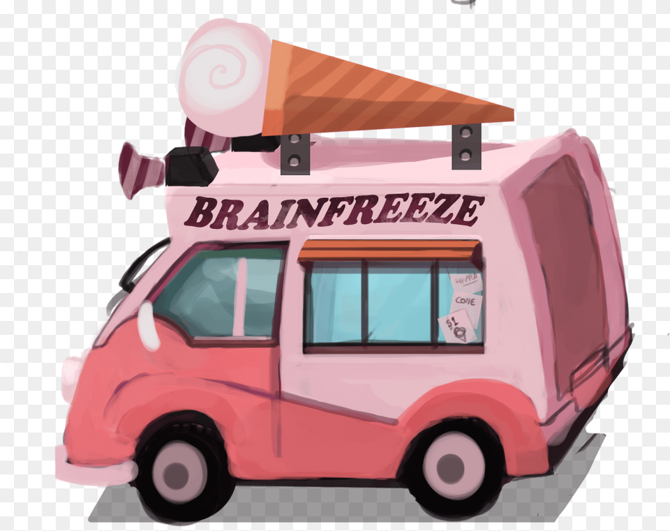 Transparent Clipart Of Ice Cream Cartoon Ice Cream Truck Clear Background, Transportation, Van, Vehicle, Caravan Free Png Download