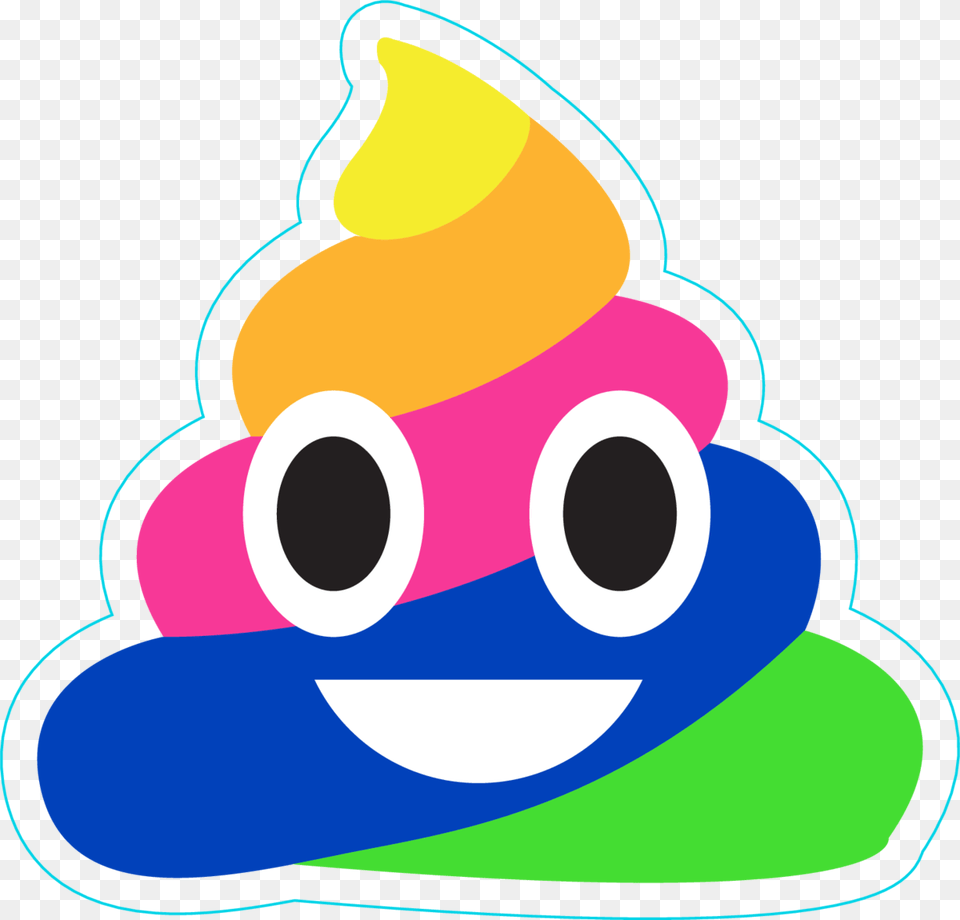 Transparent Clipart Poop Rainbow Poop Emoji Clipart, Cream, Dessert, Food, Ice Cream Free Png Download
