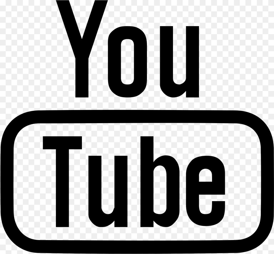 Clipart Youtube Youtube Logo Outline White, Gray Free Transparent Png