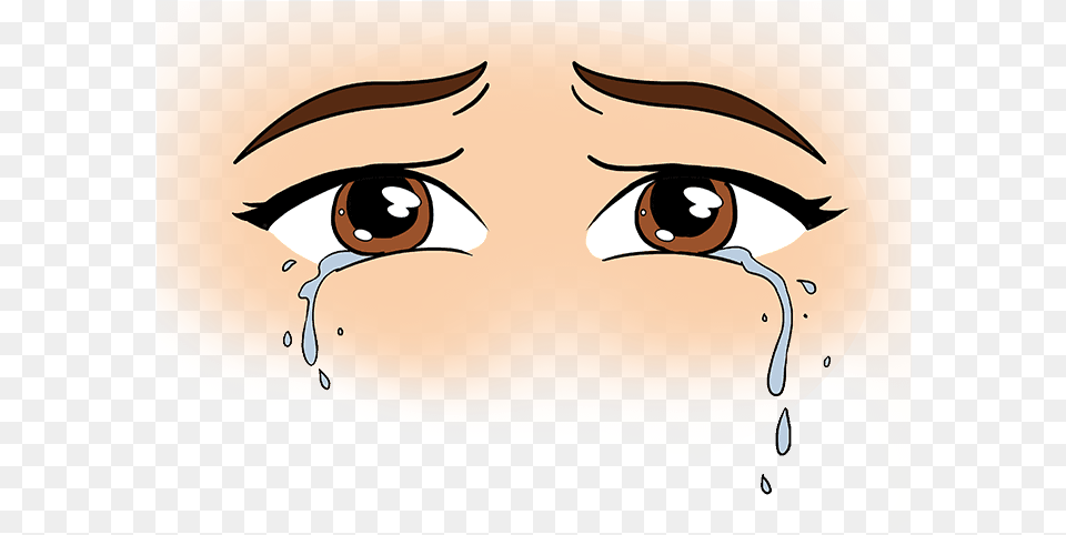 Transparent Closed Eye Tears In Eyes Cartoon, Head, Person, Art, Face Png