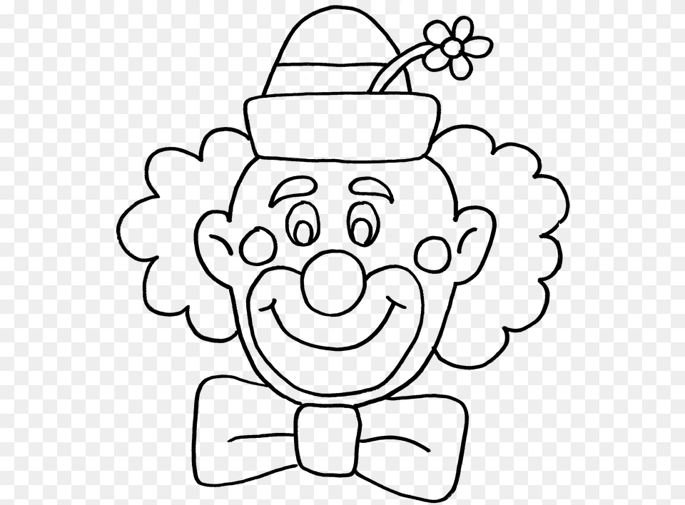 Transparent Clown Face Happy Clown Clipart Black And White, Gray Png