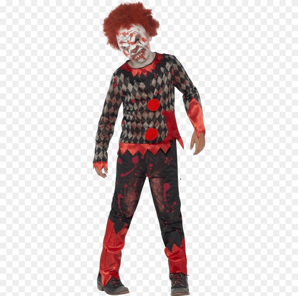 Clown Wig Boys Scary Clown Costumes, Person, Clothing, Costume, Man Free Transparent Png
