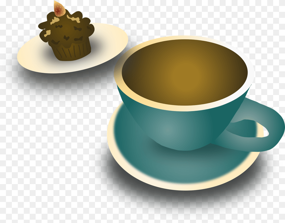Transparent Coffee Clipart Coffee And Cupcake Clipart, Cup, Saucer, Beverage, Coffee Cup Png Image