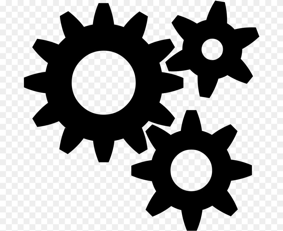 Transparent Cogs Simple Gear Black And White, Gray Free Png Download
