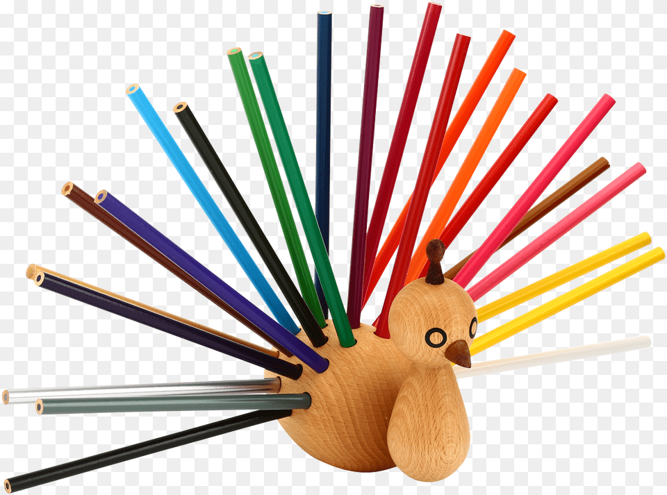 Transparent Color Pencils Colouring Pencil Holder Peacock Free Png Download
