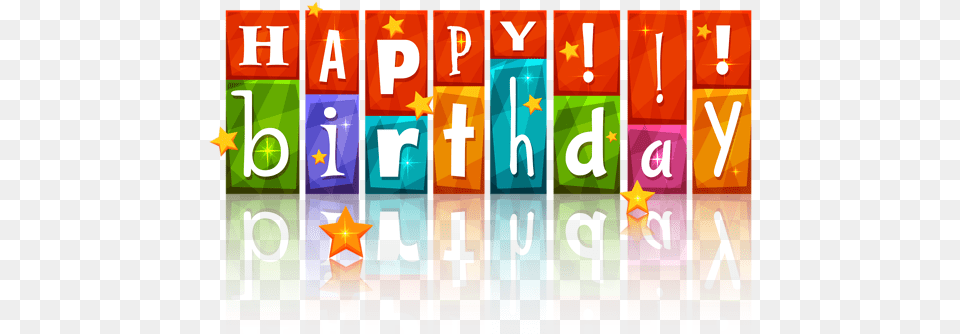 Transparent Colorful Happy Birthday With Stars Happy Birthday Transparent, Text, Number, Symbol Free Png Download