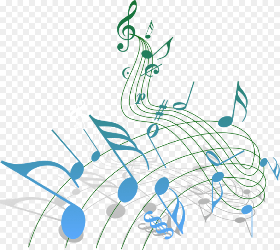 Transparent Colorful Musical Notes Blue And Green Music Notes, Art, Graphics, Network Free Png
