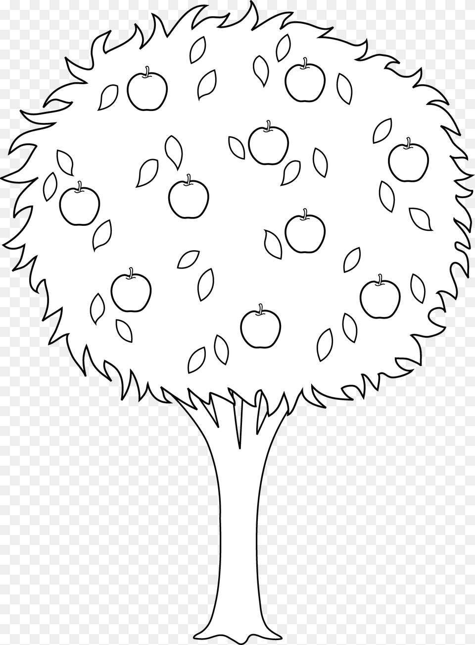 Transparent Colorful Tree Orange Tree Clipart Black And White, Art, Drawing, Flower, Plant Png Image