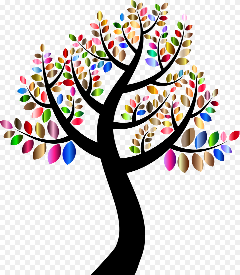 Transparent Colorful Tree Tree With Colorful Leaves, Paper, Confetti, Art Png Image