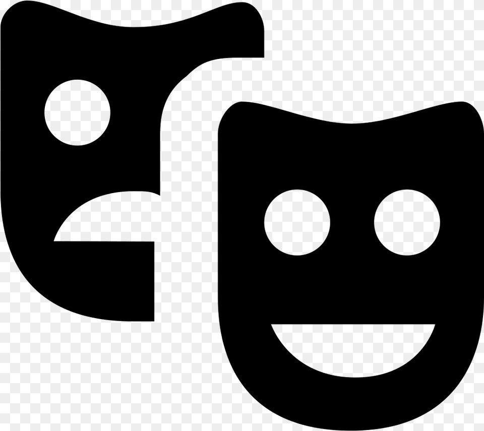 Comedy And Tragedy Masks Smiley, Gray Free Transparent Png