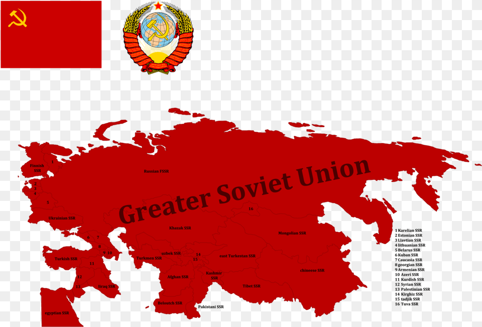Transparent Communist Flag Soviet Union Biggest Map, Outdoors, Nature, Chart, Plot Png