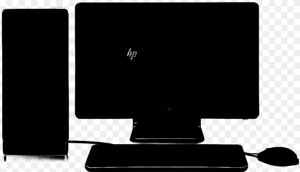 Transparent Computer Silhouette, Gray Free Png
