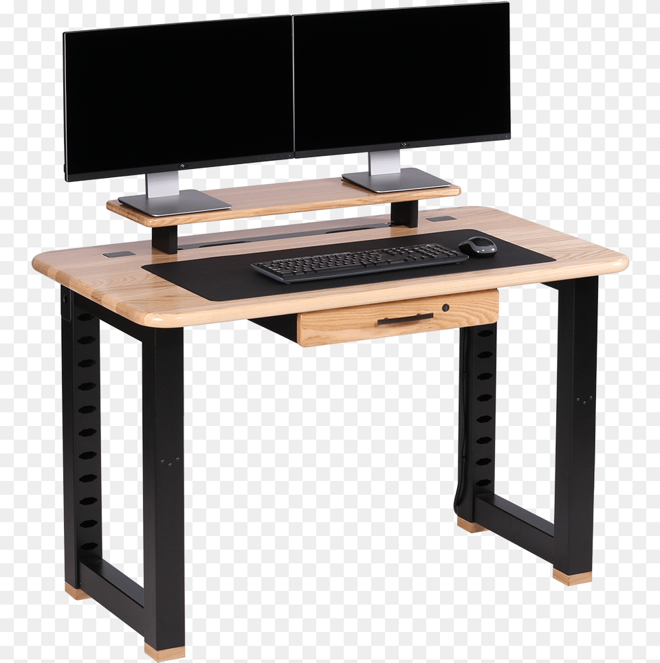 Transparent Computer Table Clipart Mesa Com Computador, Furniture, Electronics, Desk, Computer Keyboard Png Image