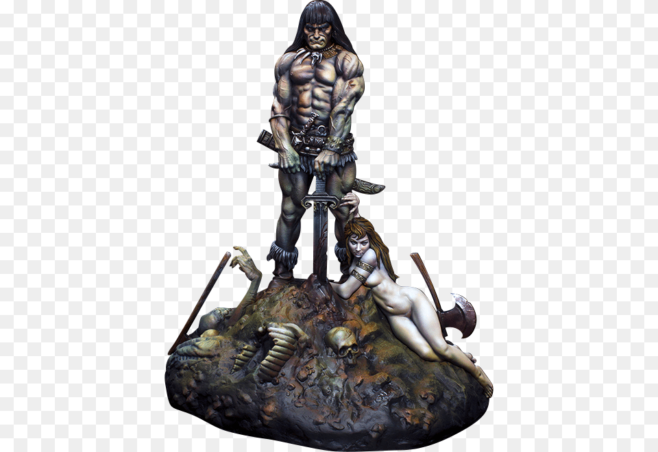 Transparent Conan The Barbarian Frank Frazetta Conan Statue, Figurine, Adult, Person, Woman Png