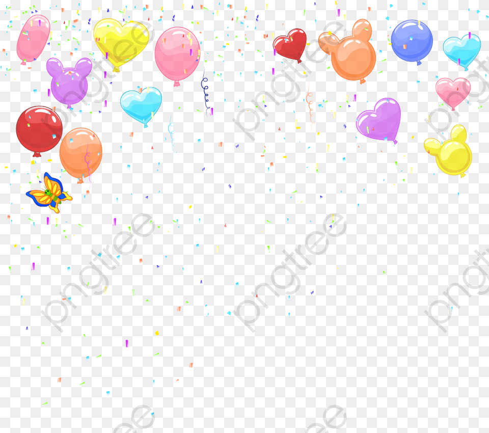 Confetti Background Vector Background Animal For Birthday, Balloon, Paper Free Transparent Png