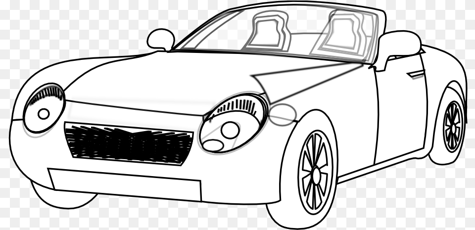 Transparent Convertible Clipart Clipart Out Of Solid Black And White, Car, Transportation, Vehicle, Machine Free Png