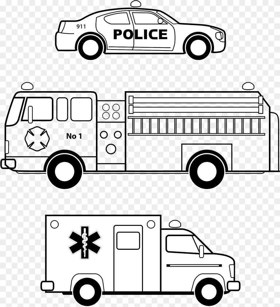 Transparent Cop Lights Emergency Vehicle Color Sheet, Car, Transportation, Machine, Wheel Free Png Download